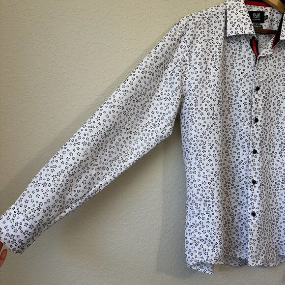 ELIE BALLEH Collection Daisy Print Long Sleeve Button-Up Shirt White/Black - Picture 3 of 8